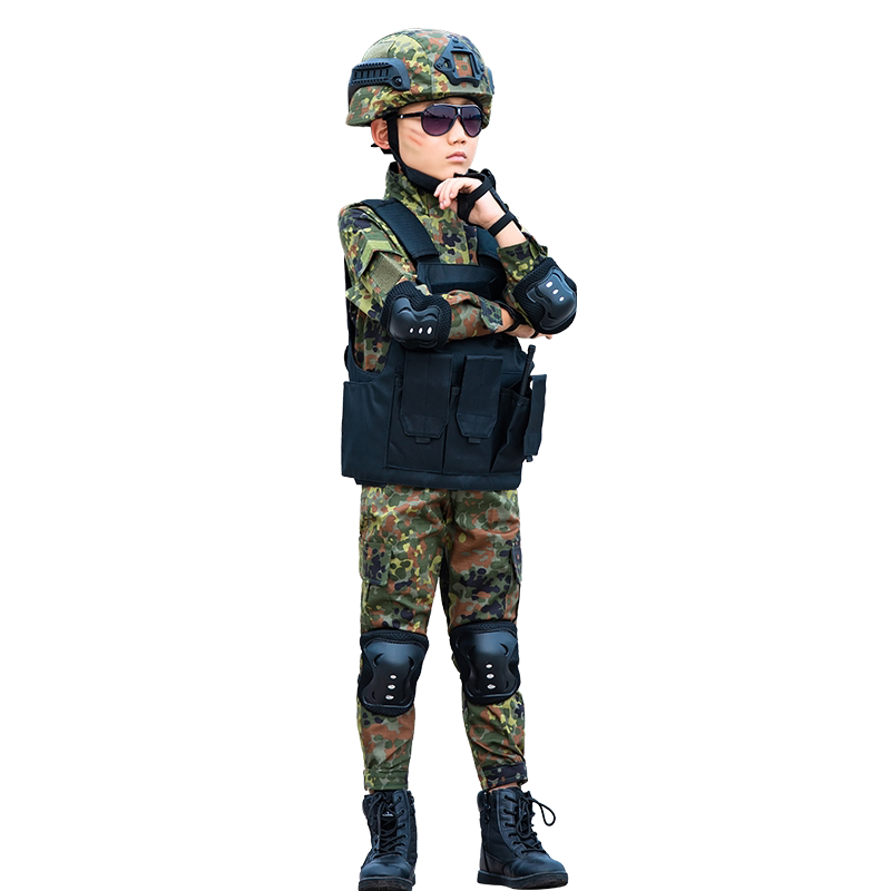 六一儿童迷彩服套装特种兵绿色男童装备春季长袖演出服户外军训服