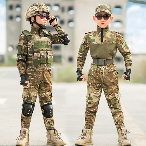 儿童迷彩服套装男童蛙服