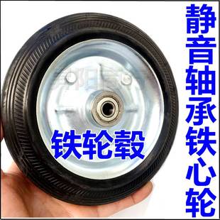 包邮 购物车轮子买菜车小拖车小拉车轮子手拉车轱辘配件橡胶静音轮