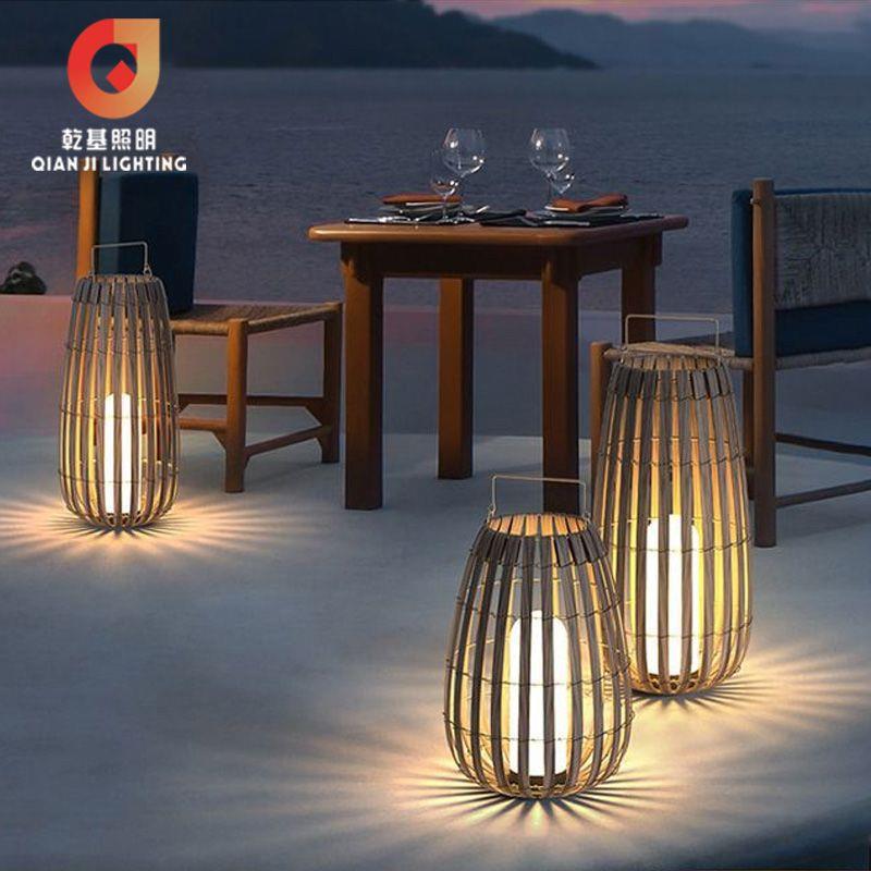 太阳能草坪灯户外庭院灯别墅园林景观灯花园藤编装饰灯露台草地灯