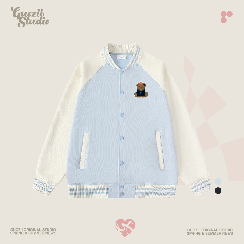 毛巾绣常规棒球服Guozii棉宽松