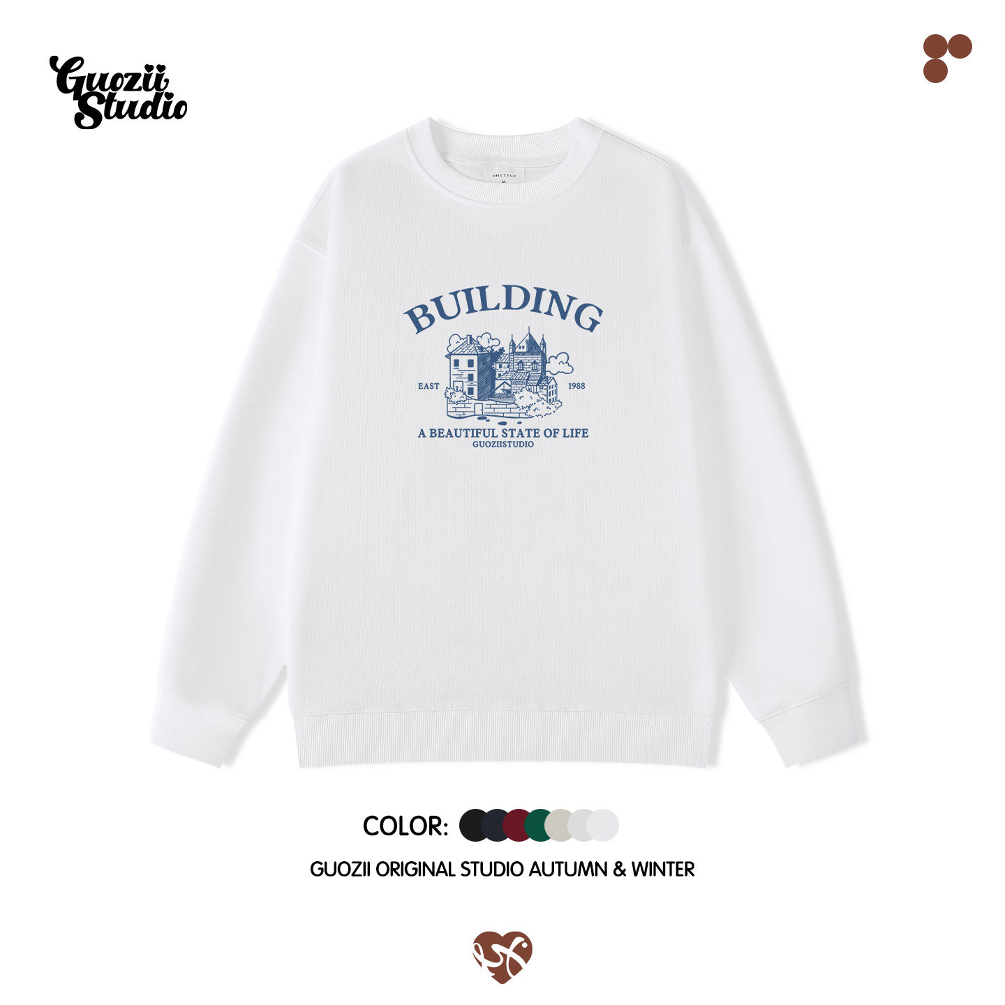 Guozii美式复古字母印花圆领卫衣男女宽松慵懒风长袖情侣上衣潮牌,女装/女士精品,卫衣/绒衫,淘宝优惠券,粉丝福利购,淘宝优惠卷