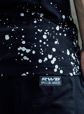 RWB-DPLS联名字母口袋T恤泼墨短袖创意印花圆领休闲日常流行男女