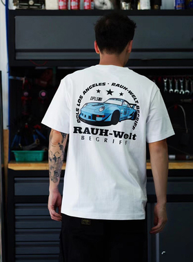 RWB-DPLS 联名保时捷09赛车印花趣味潮牌流行休闲圆领创意T恤男女