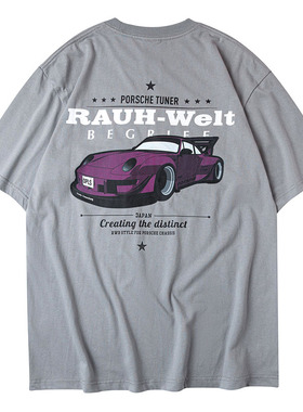 RWB-DPLS联名ROTANA改装车T恤日常休闲潮牌短袖印花男女圆领流行