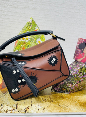 千与千寻龙猫小号puzzle拼接几何包迷你煤球单肩斜跨包手提枕头包