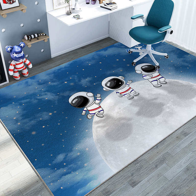 女孩粉色儿童地毯男孩卡通阅读区电脑椅防滑地垫书房卧室床边毯子