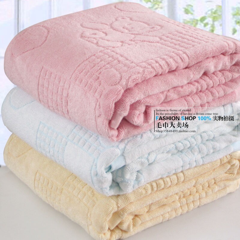 儿童卡通大浴巾竹浆纤维宝宝毛巾被正方形幼儿园盖毯加大吸水120