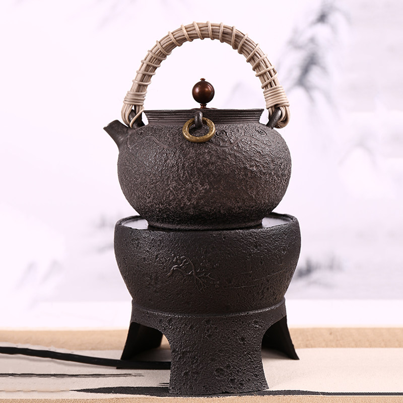 小号迷你静音电陶炉铁壶铜壶银壶专用玻璃壶加热炉无风扇铸铁外壳