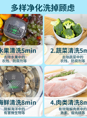 美膳雅无线双仓专用果蔬清洗机净化器全自动洗菜机食物清洗机