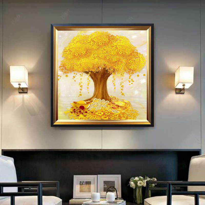 5d高端钻石画2025新款满钻客厅钻石绣diy手工贴钻十字绣摇钱树