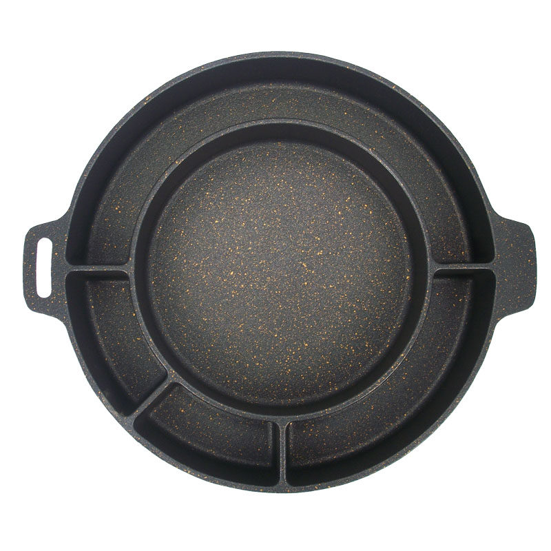 明火卡式炉烧烤盘芝士排骨牛排锅烤盘多格铝合金韩式平底锅鸡蛋糕