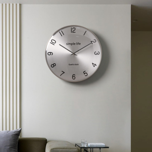 创意轻奢免打孔挂钟客厅大气现代钟表高级2025新款 简约时钟挂墙表