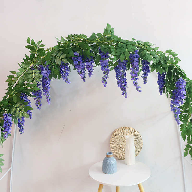 加密加长仿真紫藤花藤条豆花串室内客厅管道吊顶婚庆装饰塑料绢花
