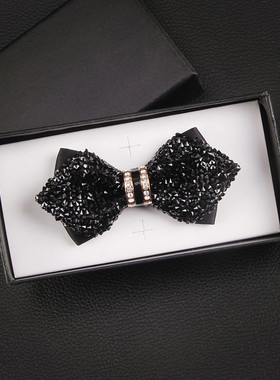 满天星儿童男女宝宝时尚潮流银白色金色黑色正装水钻蝴蝶结领结