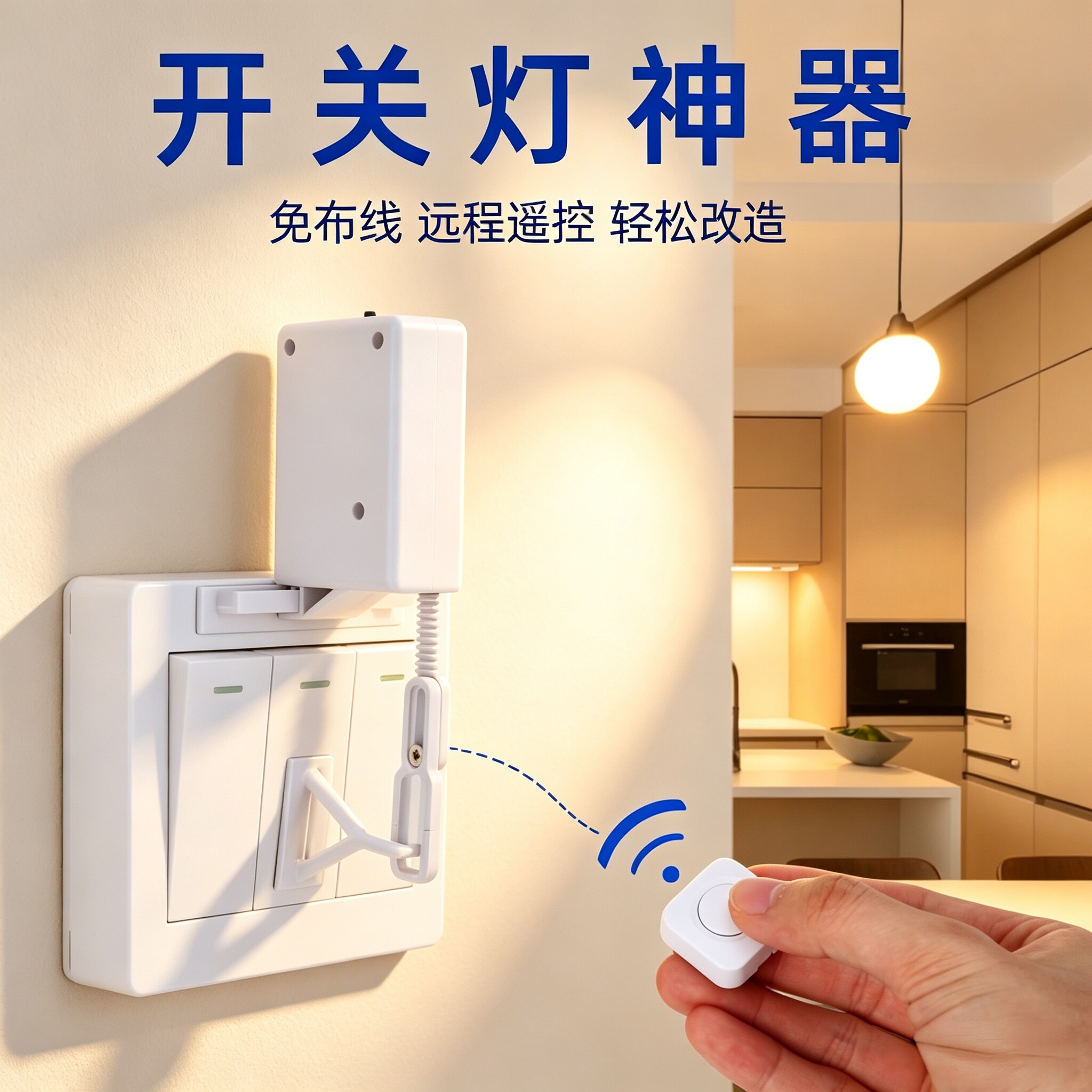 明装暗装开关无线遥控开关灯神器免布线远程控制墙壁安装轻松改造