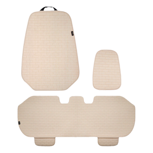 汽车坐垫四季通用透气座垫亚麻车垫座套单片后排通风车载座椅垫套