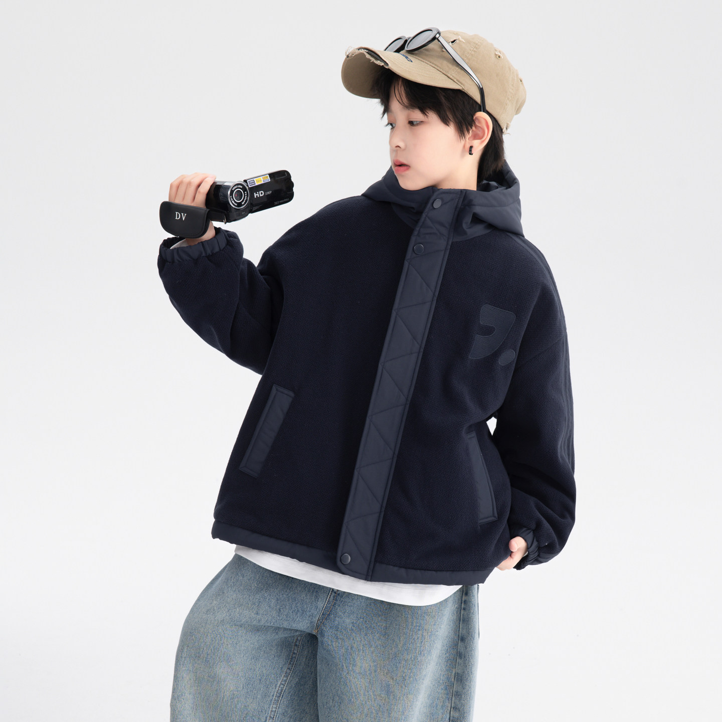 男童秋冬加绒外套2025新款儿童一体绒加厚上衣冬装韩版夹棉棉服潮