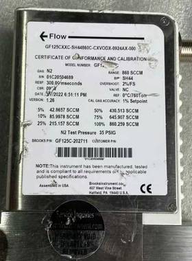 [议价]GF1L /GF125C-202711  BROOKS氮气测