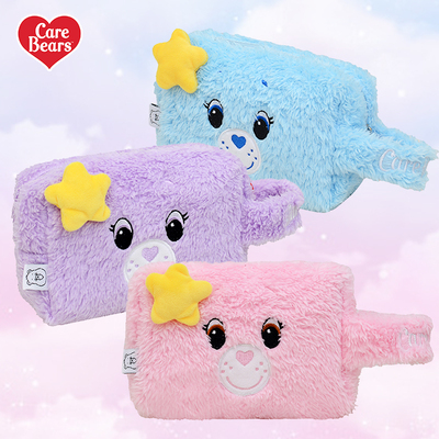 CareBears爱心小熊星星系列毛绒手腕包收纳包手拿包化妆包