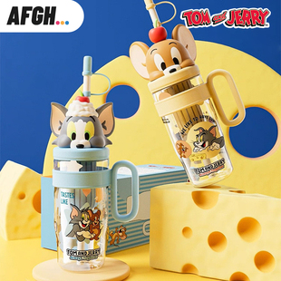 AFGH猫和老鼠TOMandJERRY新款tritan冰霸杯茶水分离办公室吸管杯