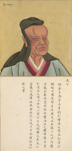 历代名人画像 古代杰出人物姜太公画像 饭店学校居家装饰画