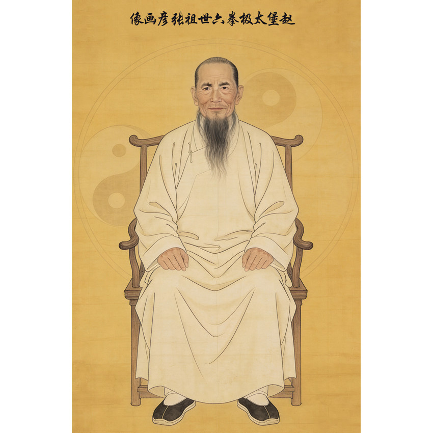 太极拳装饰画 赵堡太极拳六世祖张彦彩色画像 太极拳馆装饰画