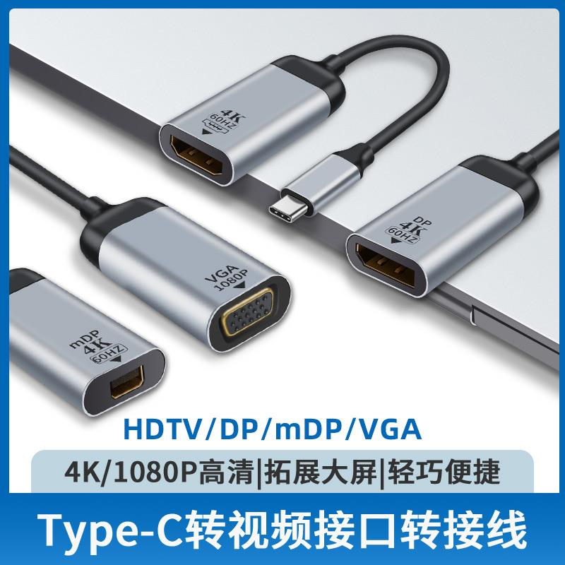 typeC公转HDMI/迷你miniDP转换头4K60HZ高清投屏音视频传输转接线