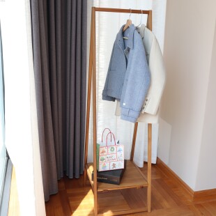 小钟 lift衣架缅甸柚木实木衣帽架落地家用卧室简约木质收纳置物