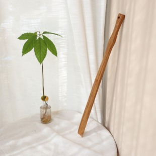 小钟名木 缅甸柚木整木鞋拨子家用穿鞋神器实木长柄无拼接