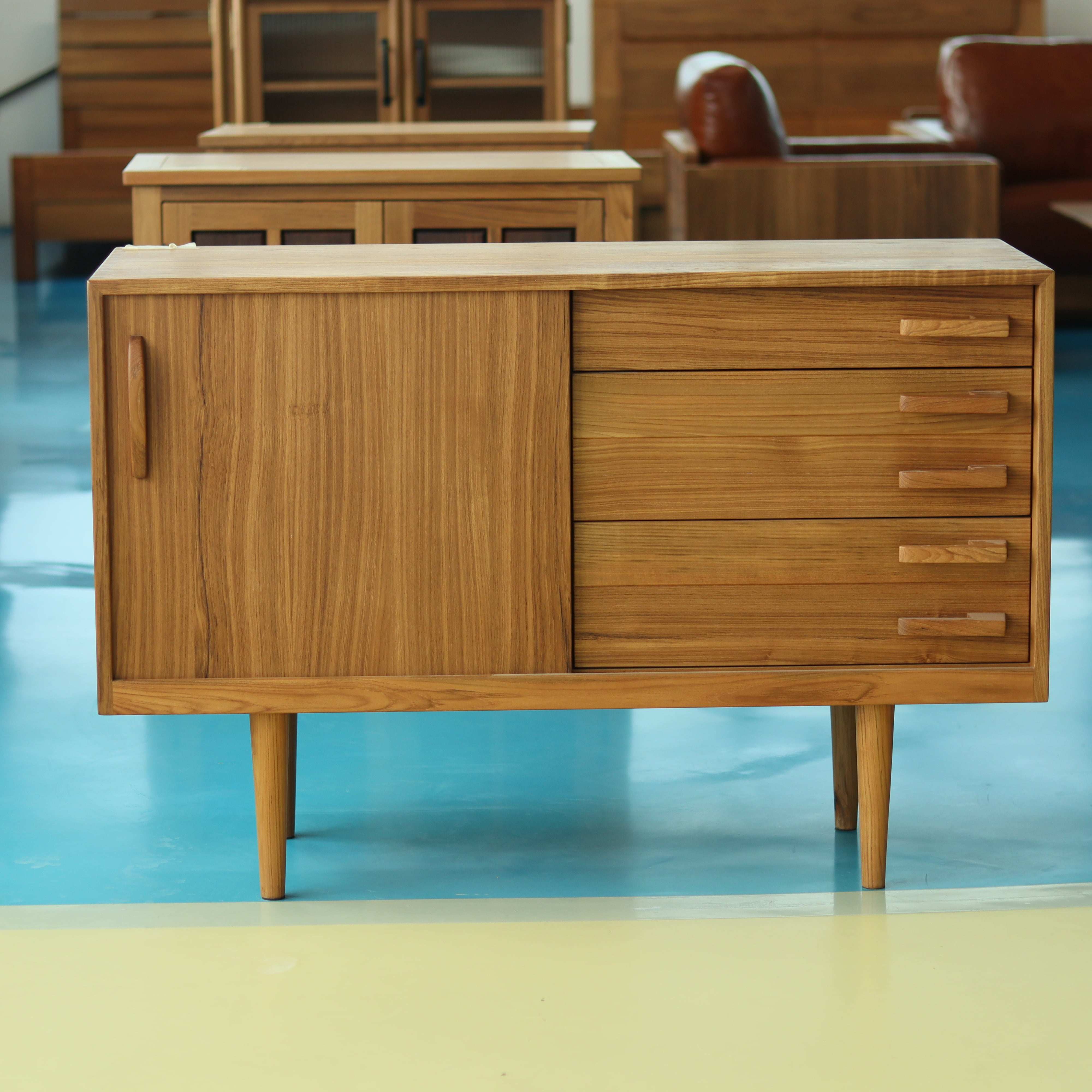 小钟 夜莺边柜 缅柚实木中古柜子餐边柜收纳柜茶水柜原木北欧风,住宅家具,餐边柜,淘宝优惠券,粉丝福利购,淘宝优惠卷