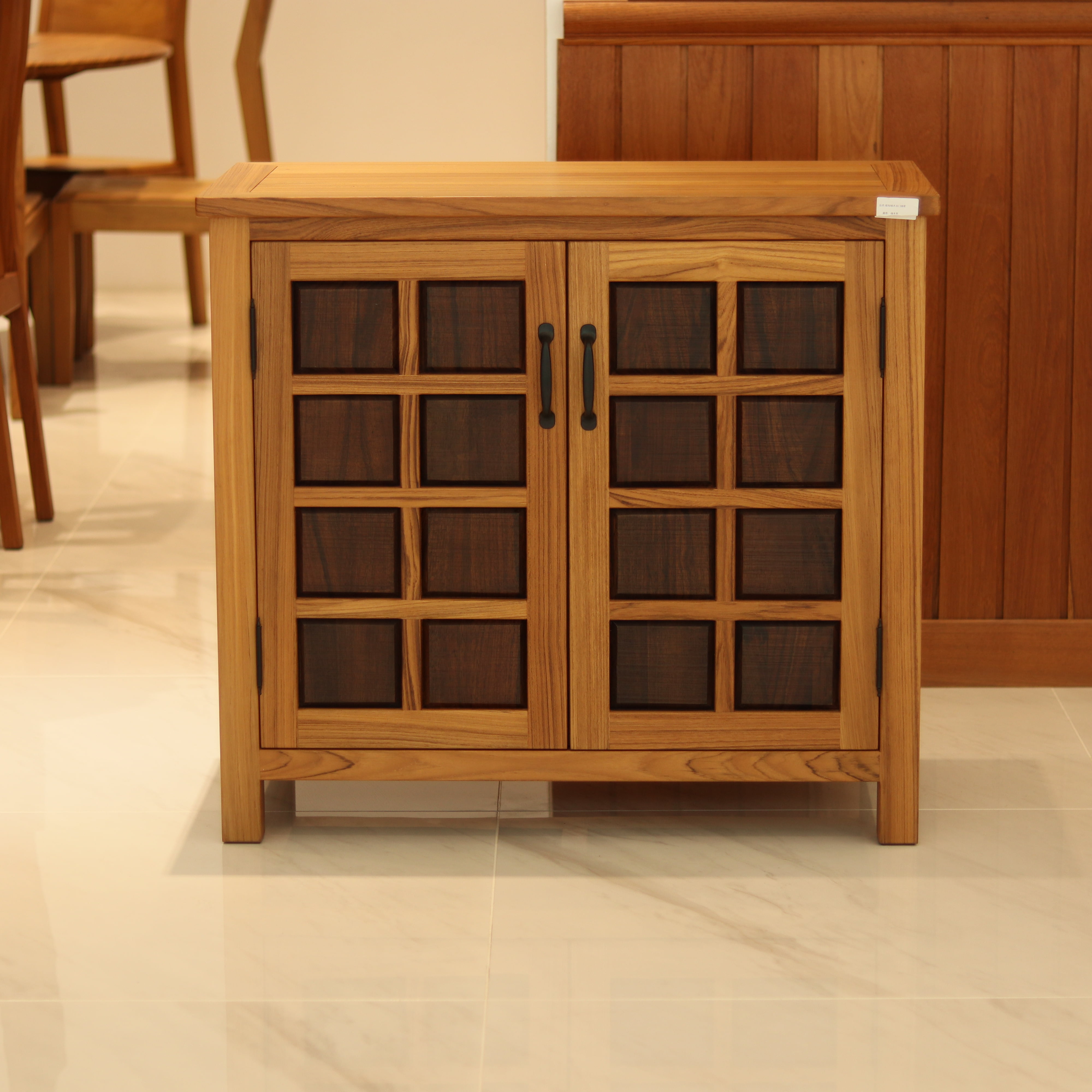 缅甸柚木收纳柜实木榫卯结构简约