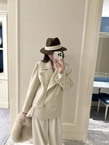 DAKUANGA 原创设计英伦风羊毛大衣女秋冬新款夹棉短款毛呢外套