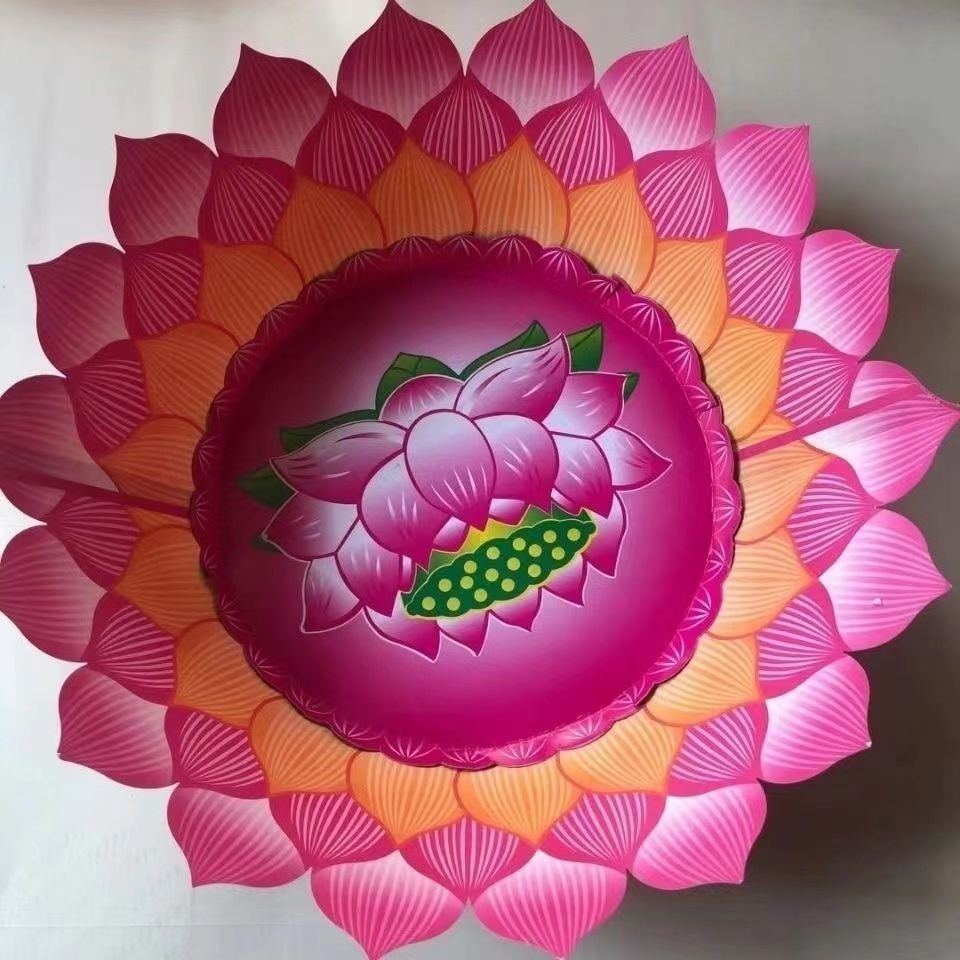 纸扎烫金九转莲花盆荷花盆烫金聚宝盆十全十美聚宝盆 纸扎烫金九转莲花盆荷花盆烫金聚宝盆十全十美聚宝盆