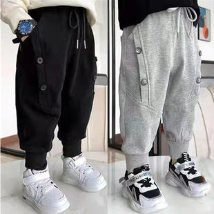 寶寶寬松洋氣長褲 男童褲 子2022秋冬加絨衛(wèi)褲 中小童女孩休閑運動褲