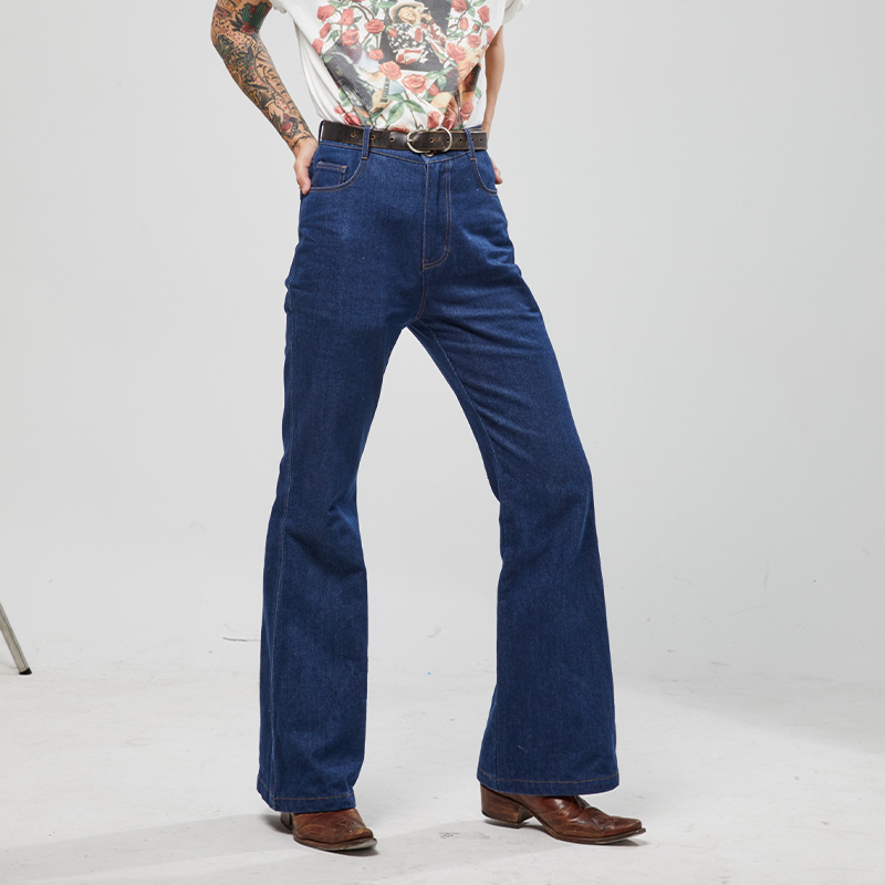 美国传统牛仔喇叭裤美式复古嬉皮