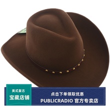 PUBLIC RADIO｜COWBOY2022西部纯羊毛牛仔帽美式复古男女做旧卷边