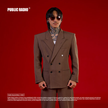 PUBLIC RADIO | 香港90S垫肩款澳洲进口羊绒高档斜纹面料西装外套