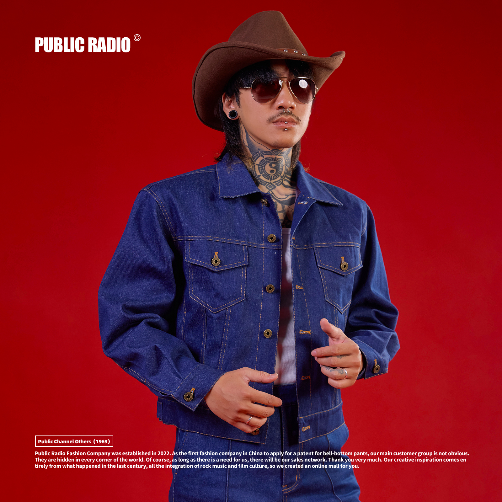 伍德斯托克同款摇滚牛仔夹克