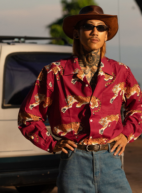 PUBLICRADIO 东洋老虎牌印花古巴领衬衫公共电波复古猛虎下山系列