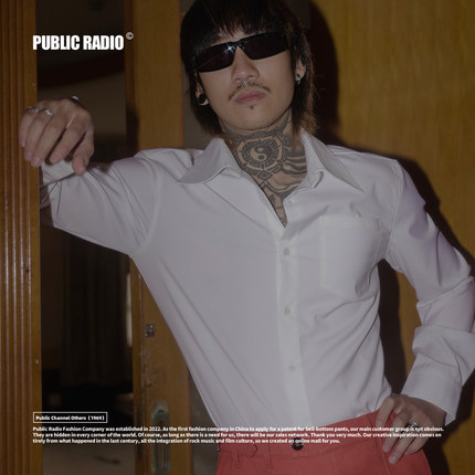PUBLIC RADIO | HONGKONGMAN 80S复古关刀领长袖衬衫美国嬉皮士款