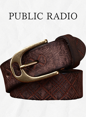 PUBLIC RADIO｜西部真皮腰带远古图腾复古男士狂野美式头层牛皮