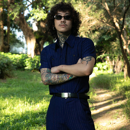 PUBLICRADIO 美国60年代关刀领短袖衬衫嬉皮士感美式复古条纹