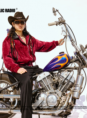 PUBLIC RADIO｜美式复古灯芯绒丝光亮面宽松夹克御寒重磅机车外套