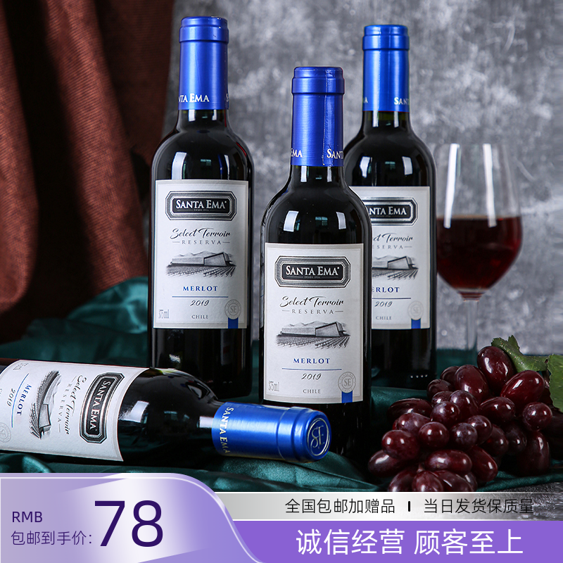 智利圣艾玛梅洛原瓶进口干红酒