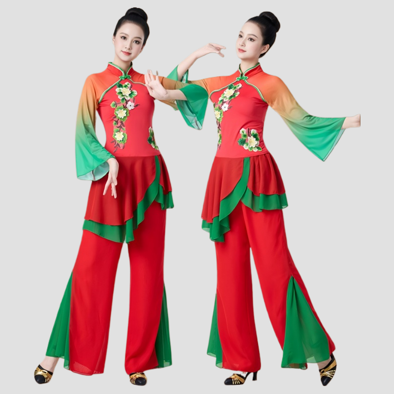 新款秧歌演出服服装古典舞民族风