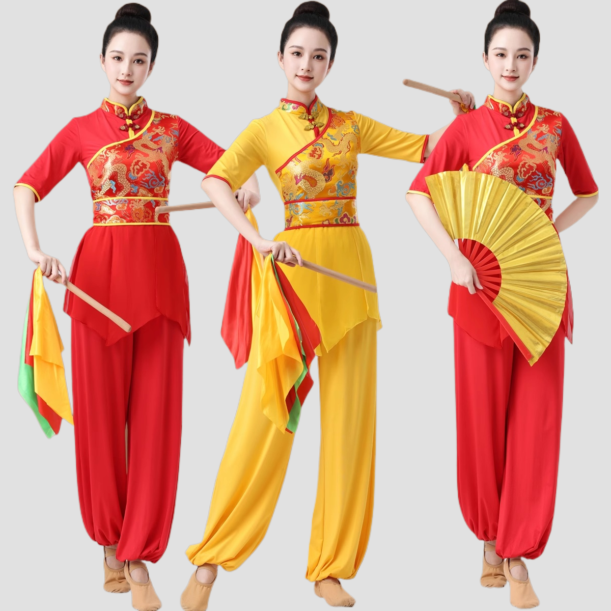 广场舞服装新款龙纹中袖古典舞民族舞蹈中国风表演服套装舞台演出,运动/瑜伽/健身/球迷用品,广场舞套装,淘宝优惠券,粉丝福利购,淘宝优惠卷