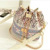 bag shoulder chain Women bucket canvas women handbag