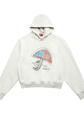 54YS 国潮情侣涂鸦印花雨伞秋冬休闲风百搭情侣款贴布绣