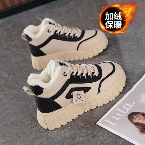 加绒高帮女鞋冬季保暖棉靴